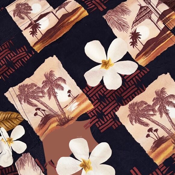 Tommy Bahama Nylon Hawaiian Print Pocket Swim Trunks Board Shorts Size Large - Picture 4 of 6